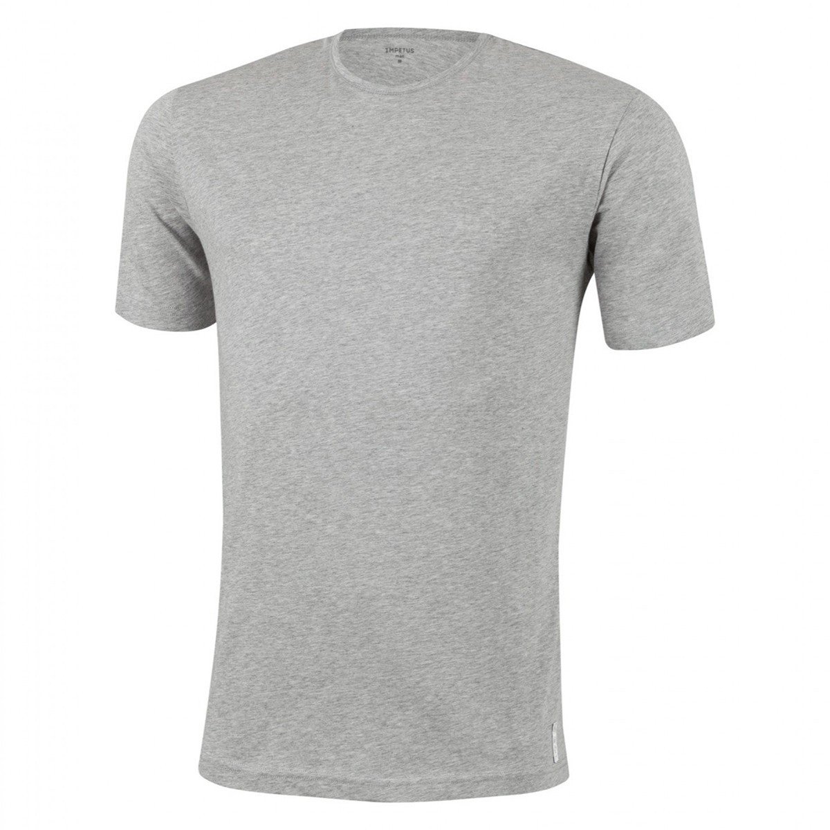 T Shirt Homme Col Rond Pur Coton Essentials Gris Sign Impetus