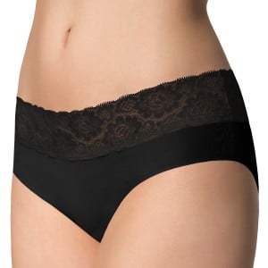 Culotte avec large bande de dentelle Hipster noir