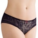 Culotte dos semi-transparent en dentelle Fleur noir