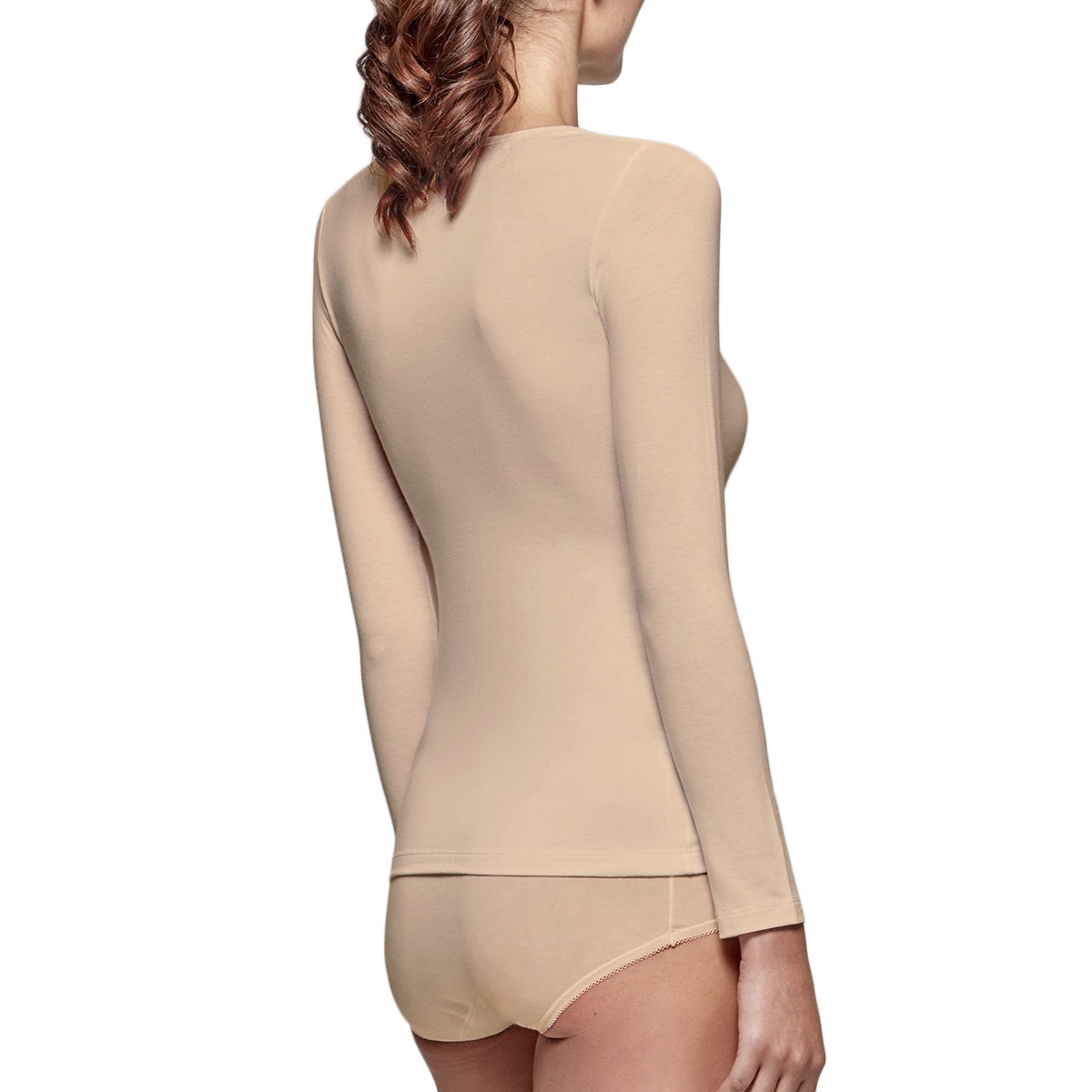 IMPETUS Body Manches longues Col V Femme Coton Viscose INNOVATION Chocolat