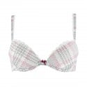 Soutien-gorge paddé imprimé tartan Clan Antigel gris packshot