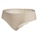 Culotte brésilienne microfibre et dentelle Tanga beige packshot