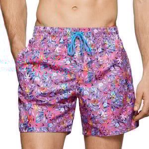 Short de bain homme imprimé Bajau rose