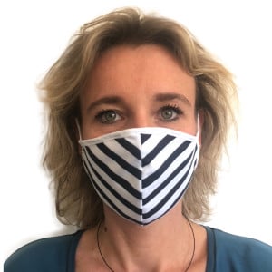 Masque rayé lavable certification Oeko Tex