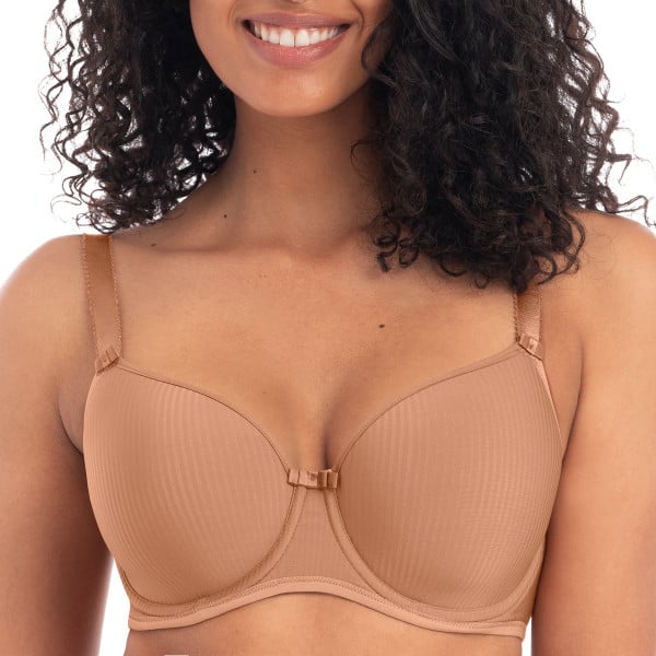 Soutien-gorge balconnet rayé Idol cinnamon