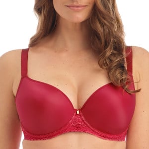 Soutien-gorge bonnets lisses à armatures Ann-Marie rouge