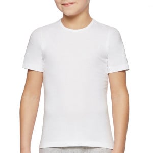 T-shirt tricot de peau enfant manches courtes en coton bio blanc