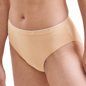 Culotte taille haute en coton Cotton X-stretch nude
