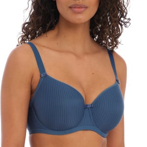Soutien-gorge balconnet rayé Idol vintage denim
