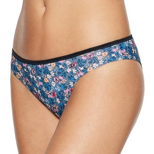 Culotte échancrée bleu motif fleuri en coton