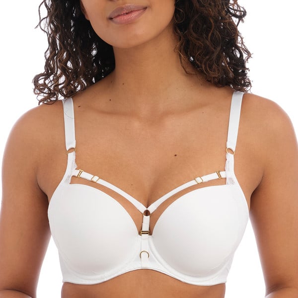 Soutien-gorge moulé plongeant avec lanières amovible Temptress blanc