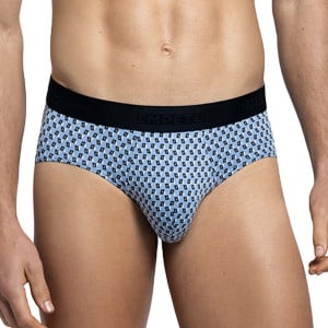 Slip homme Wagons bleu ciel à motifs