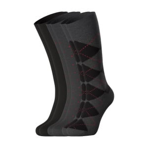 Lot de 3 paires de chaussettes mi-hautes pour homme noir packshot