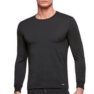Tricot de peau homme anti froid manches longues col rond Thermo noir