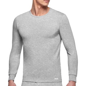 Tricot de peau homme anti froid manches longues col rond Thermo gris