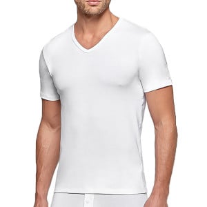 T-shirt anti froid col V Thermo blanc