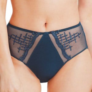 Culotte haute avec broderies Matrix néon botanica