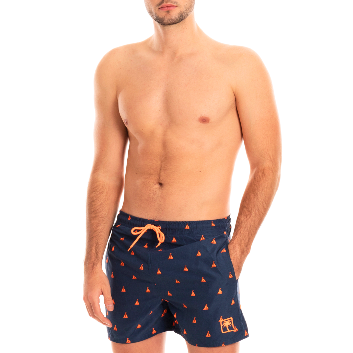 Paradise Lot de 2 shorts de détente pour homme, Bleu marine/écru, M :  : Mode