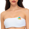 Bandeau de bain avec armatures broderie anglaise Sangallo blanc