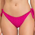 Bas de maillot brésilien broderie anglaise Sangallo fuchsia