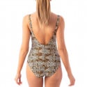 Maillot de bain Alba 1 pièce gainant motif léopard bonnets coqués 