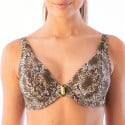 Haut de maillot de bain foulard à armatures imprimé python Estela