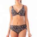 Bas de maillot de bain réglable à motif zébré Pilar 
