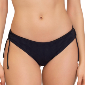 Bas de maillot de bain côtelé à lacets Ring noir