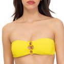 Bandeau de bain côtelé avec anneaux Ring jaune