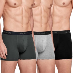 Pack boxers 2+1 offert en coton gris, gris clair et noir