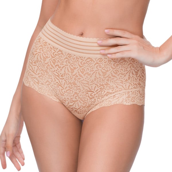 Culotte taille haute en dentelle Paola nude