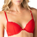 Soutien-gorge push-up floqué plumetis Light Flock Rouge