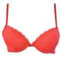 Soutien-gorge push-up floqué plumetis Light Flock Rouge packshot